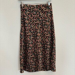 LOFT Floral Midi Skirt